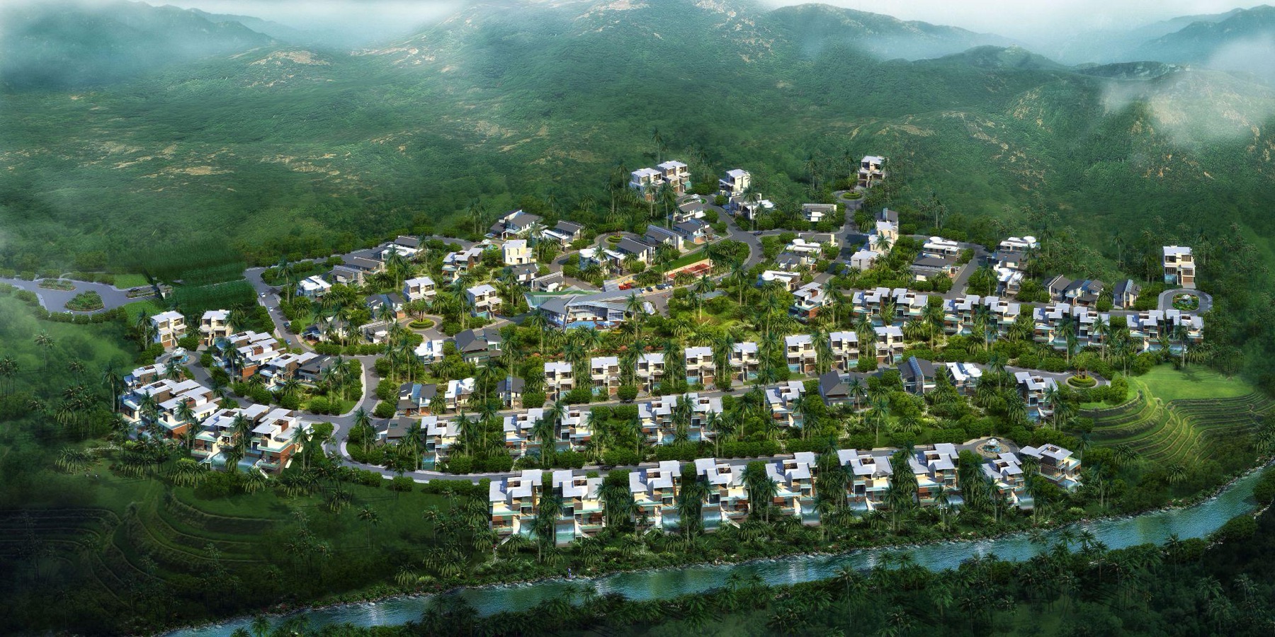 Aerial of Habiture Residences, Jakarta — 105 custom homes