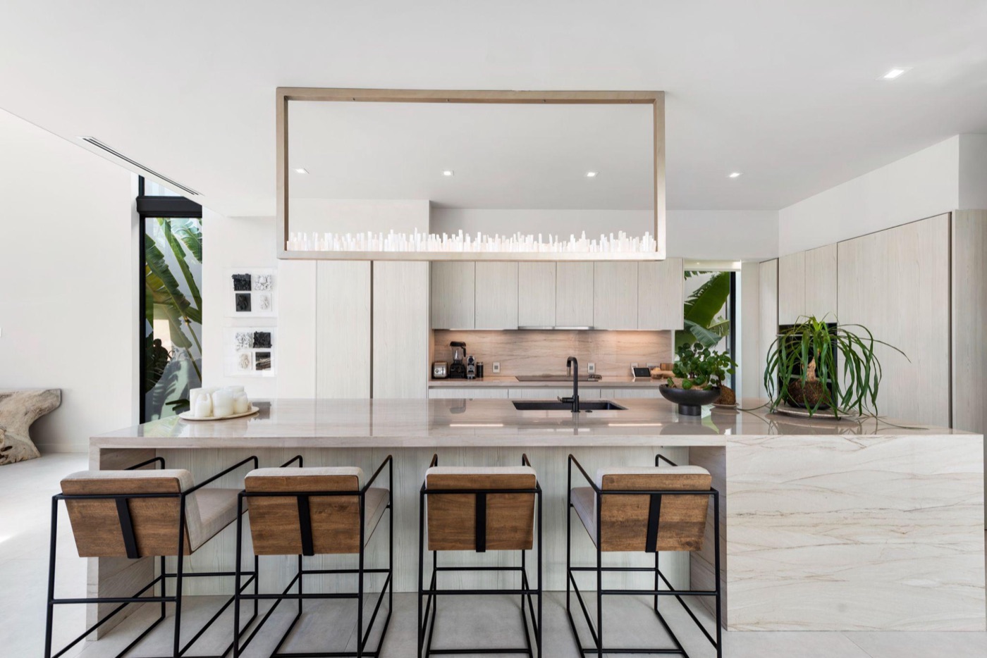 Chef’s kitchen with marble island