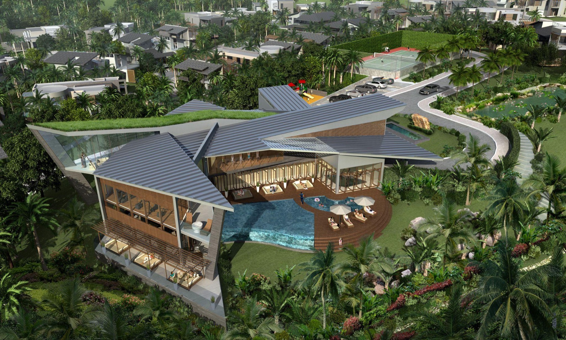 Sanctuary Club infinity pool and clubhouse